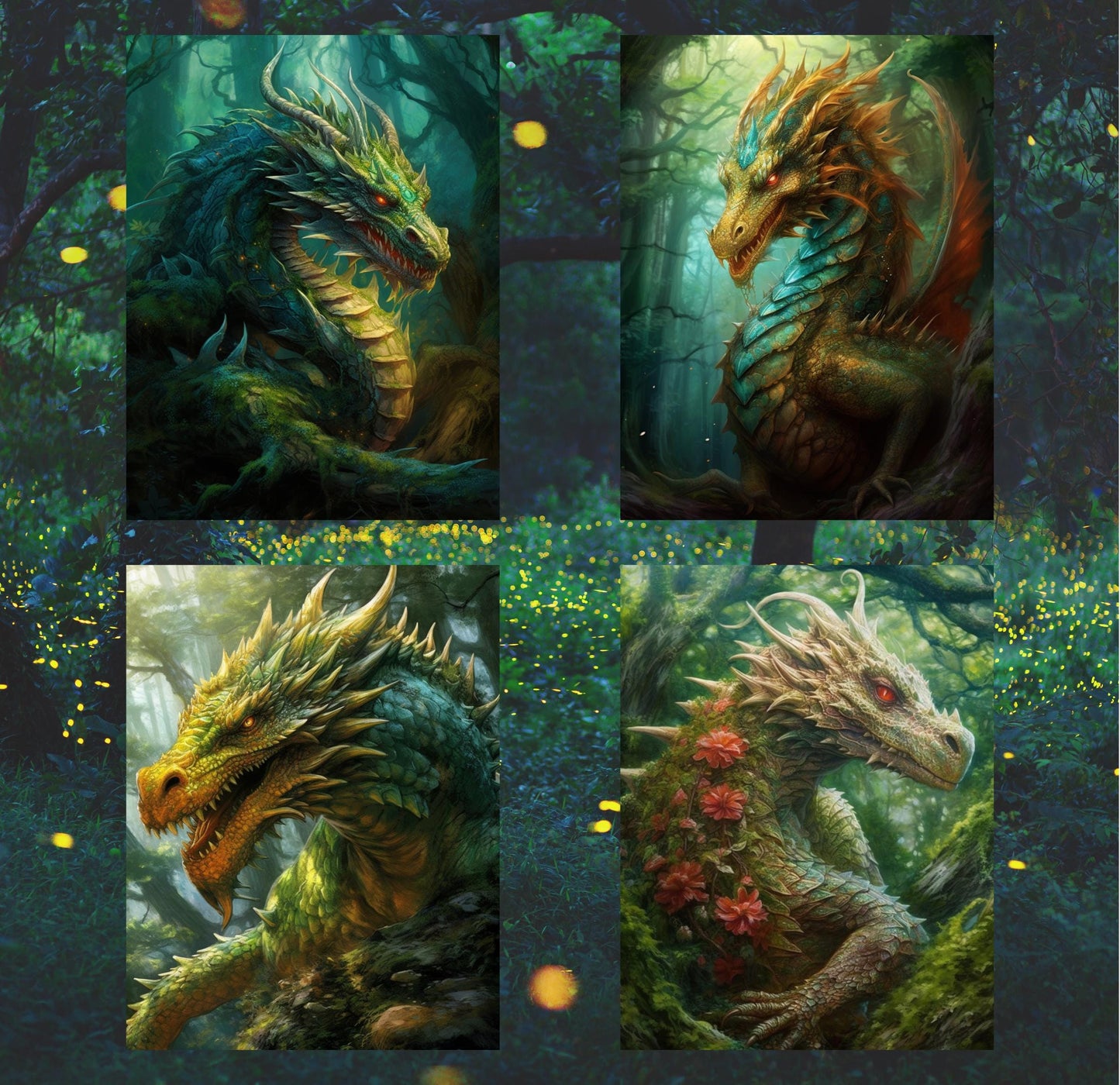 RELEASE PAPER | Forest Dragons - Theme Pack Reusable Diamond Painting Release Paper