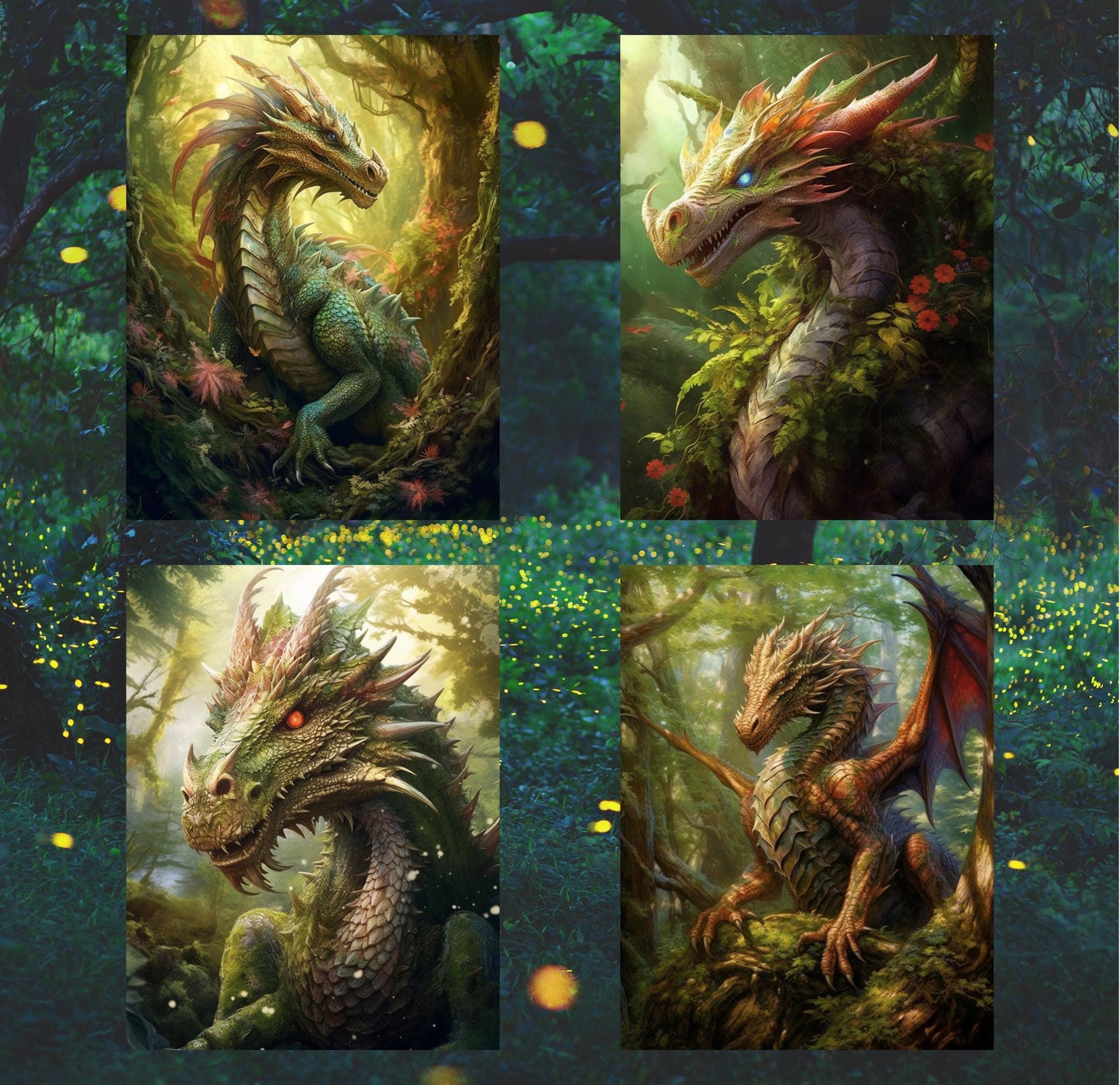RELEASE PAPER | Forest Dragons - Theme Pack Reusable Diamond Painting Release Paper