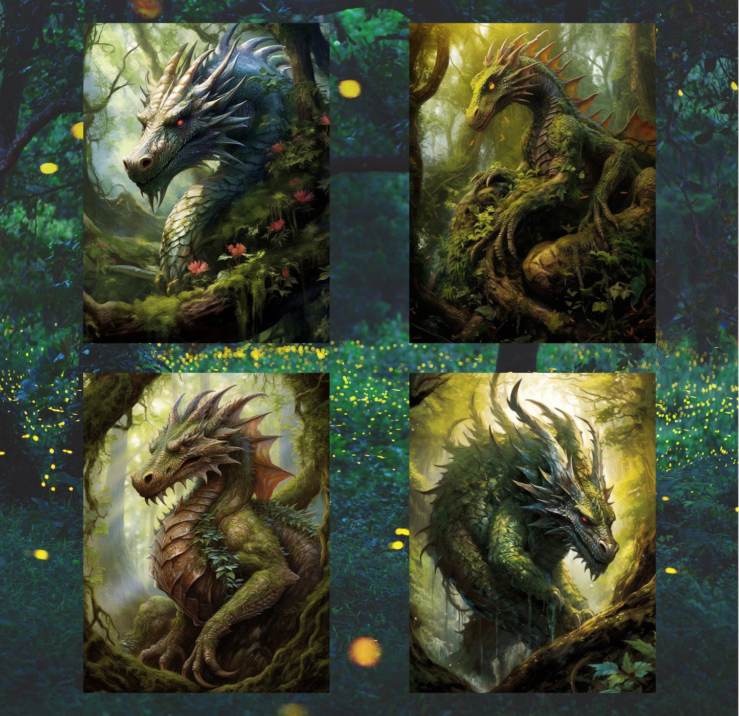 RELEASE PAPER | Forest Dragons - Theme Pack Reusable Diamond Painting Release Paper