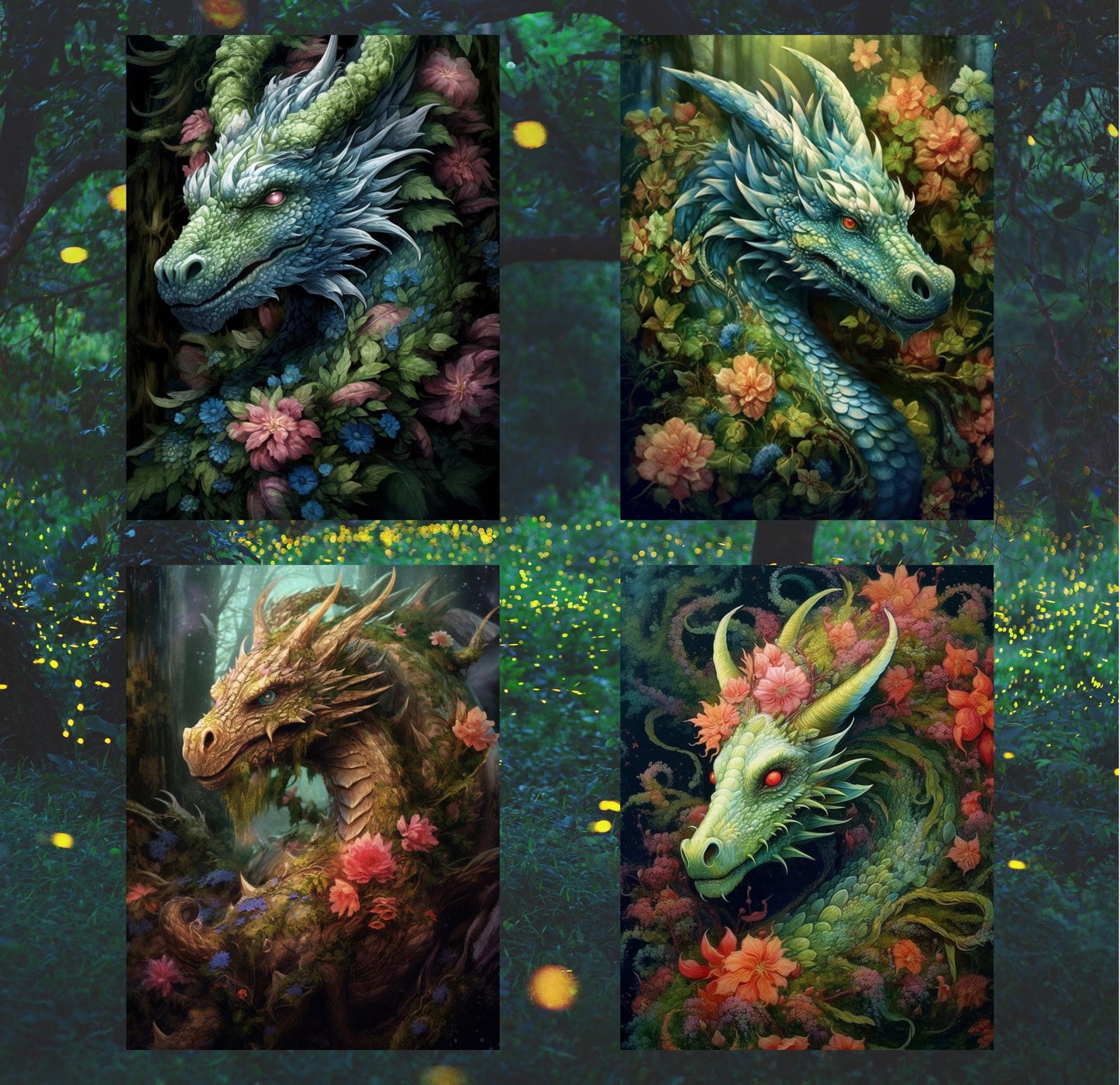 RELEASE PAPER | Forest Dragons - Theme Pack Reusable Diamond Painting Release Paper