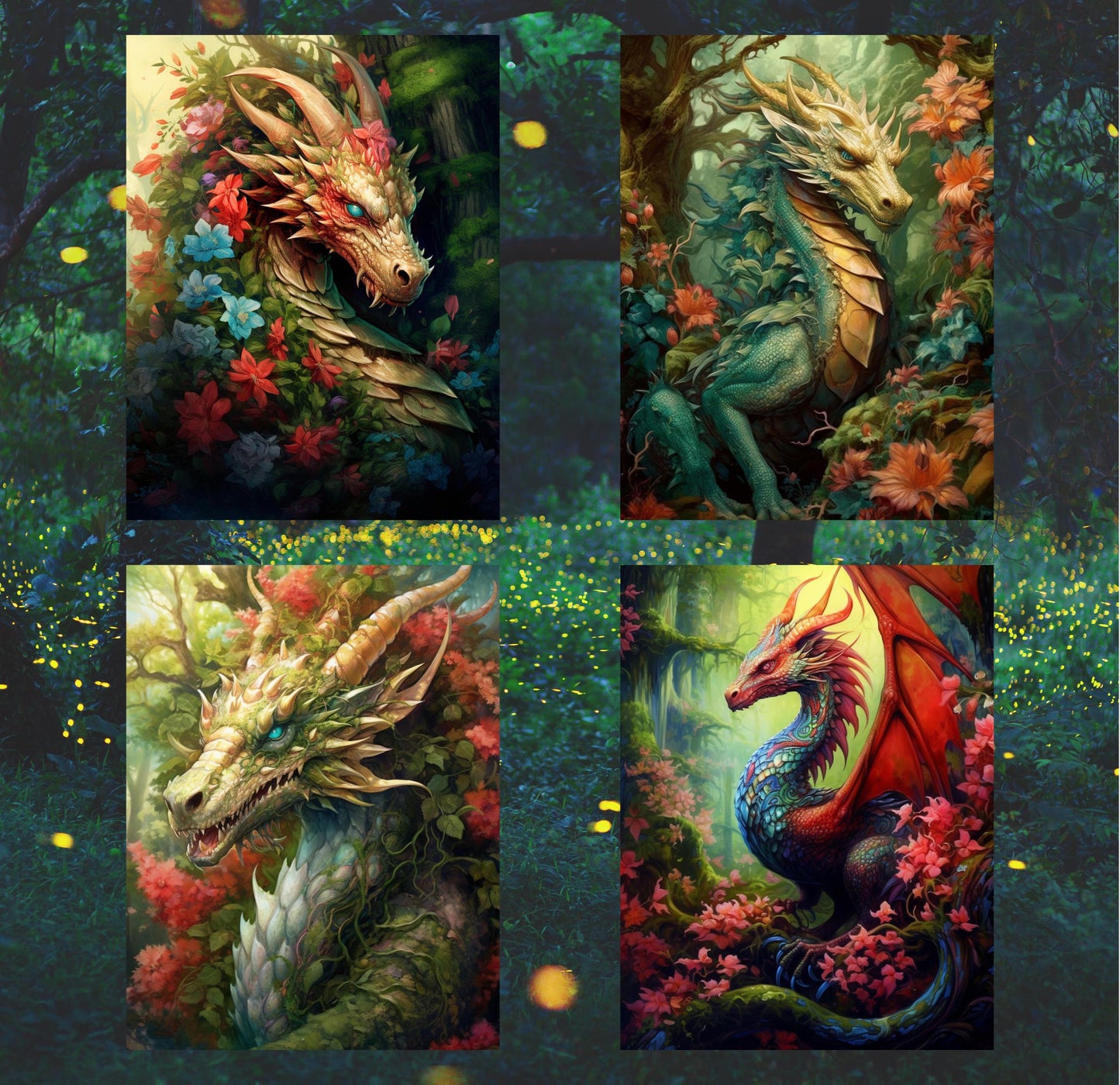 RELEASE PAPER | Forest Dragons - Theme Pack Reusable Diamond Painting Release Paper