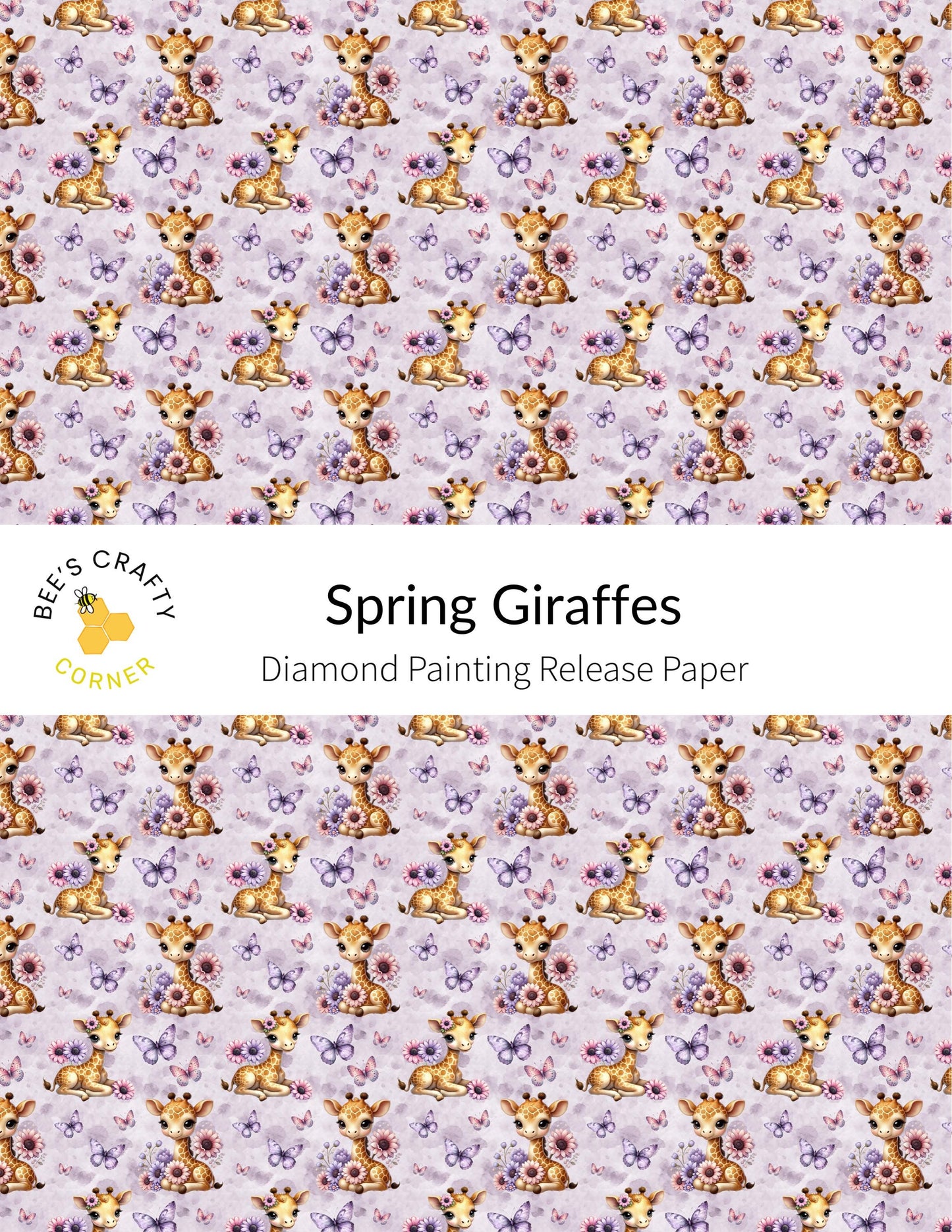 RELEASE PAPER | Spring Giraffes - Reusable Patterned Diamond Painting Release Paper