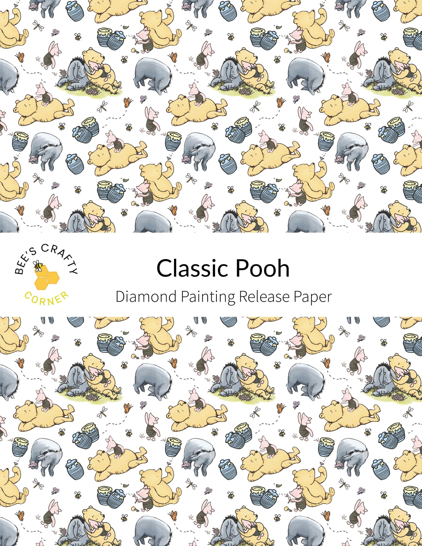 RELEASE PAPER | Classic Pooh - Reusable Patterned Diamond Painting Release Paper