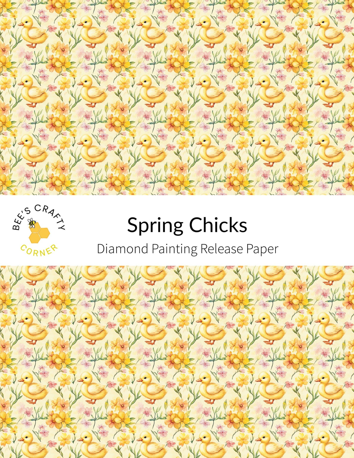 RELEASE PAPER | Spring Chicks - Reusable Patterned Diamond Painting Release Paper