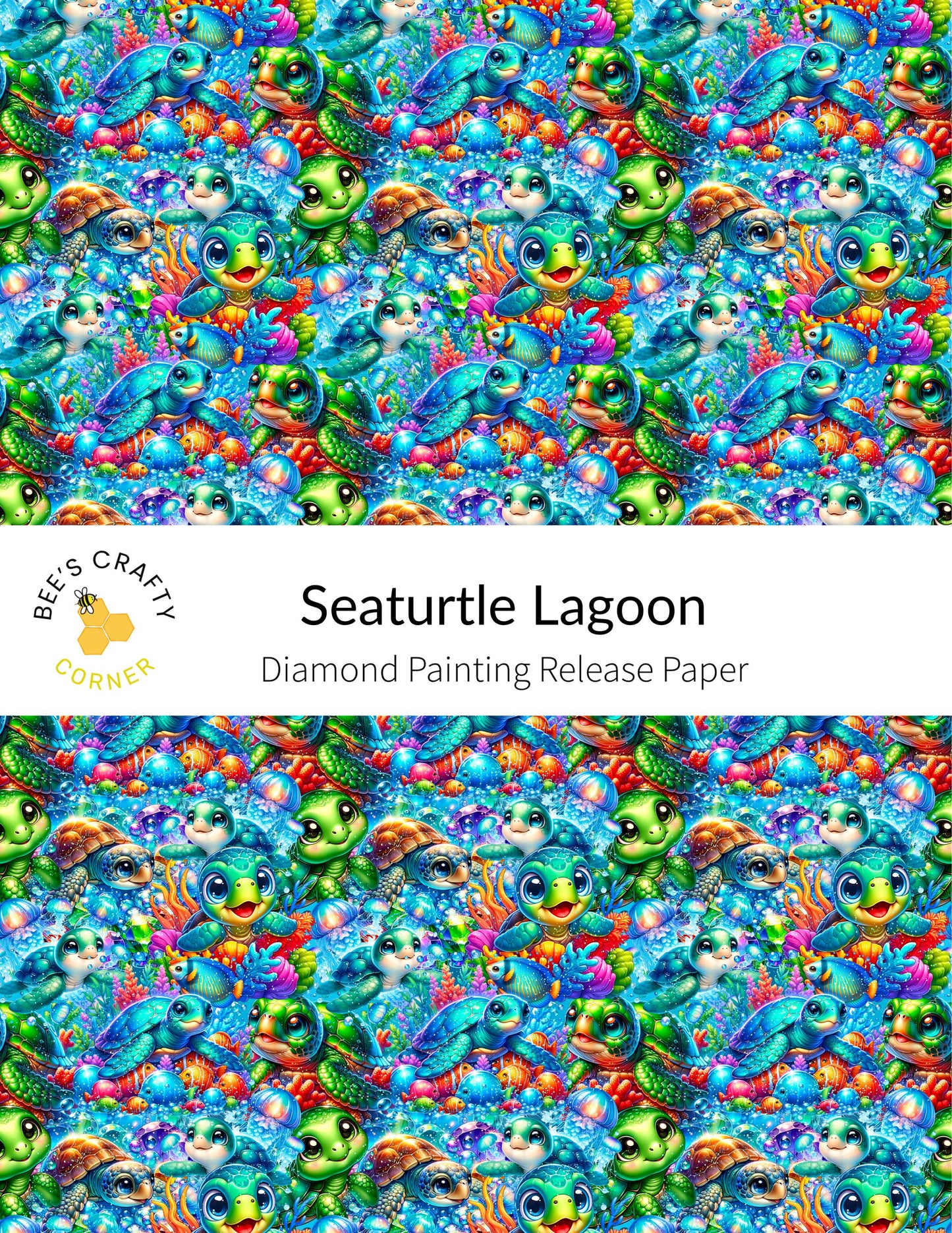 RELEASE PAPER | Seaturtle Lagoon - Reusable Patterned Diamond Painting Release Paper
