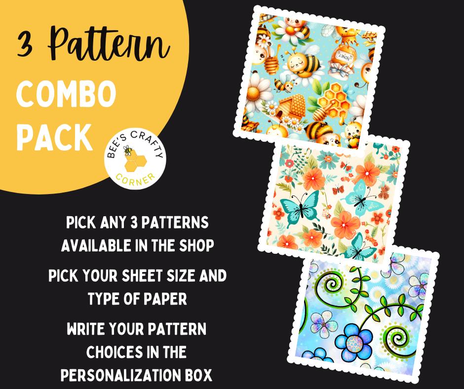 RELEASE PAPER | 3 Pattern Combo Pack (1 Size) - Reusable Patterned Diamond Painting Release Paper