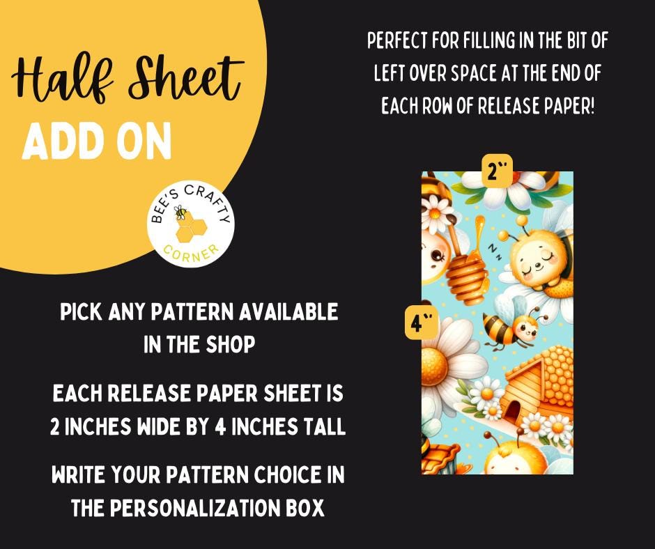 RELEASE PAPER | Half Sheet Add On - Reusable Patterned Diamond Painting Release Paper