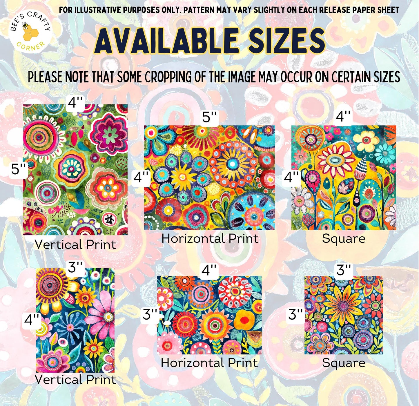 RELEASE PAPER | Funky Flowers - Theme Pack Reusable Diamond Painting Release Paper
