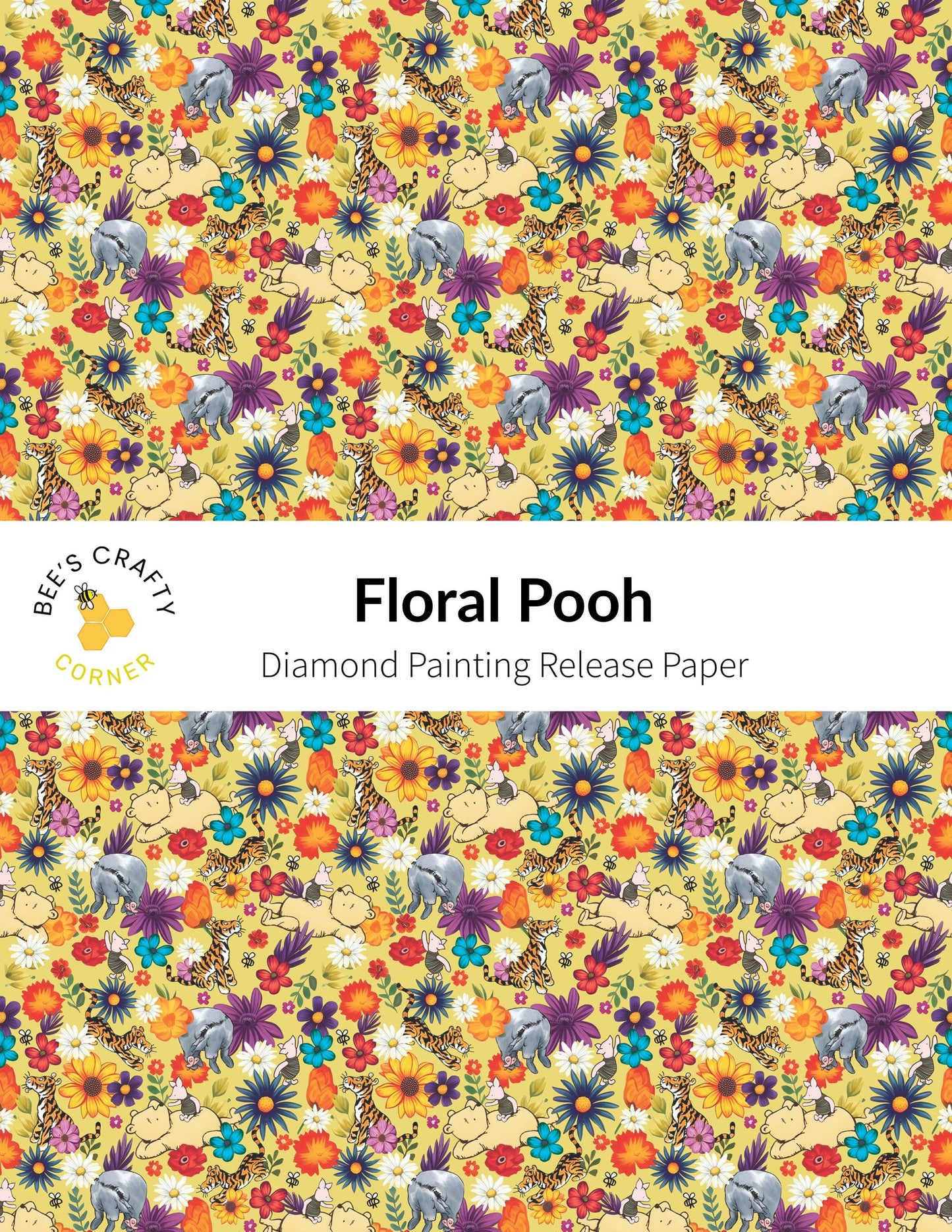 RELEASE PAPER | Floral Pooh - Reusable Patterned Diamond Painting Release Paper