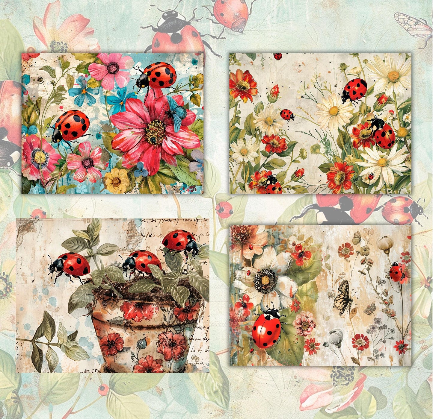 RELEASE PAPER | Ladybug Garden - Theme Pack Reusable Diamond Painting Release Paper