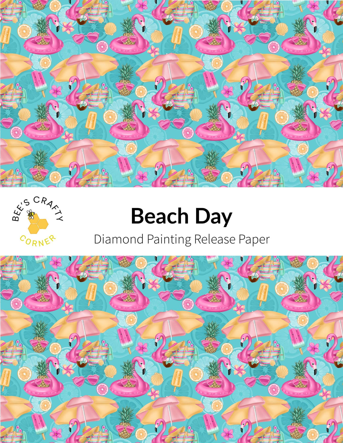 RELEASE PAPER | Beach Day - Reusable Patterned Diamond Painting Release Paper
