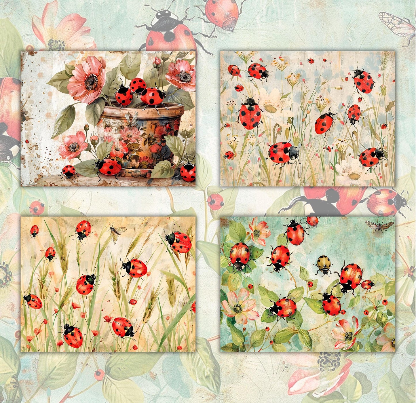 RELEASE PAPER | Ladybug Garden - Theme Pack Reusable Diamond Painting Release Paper