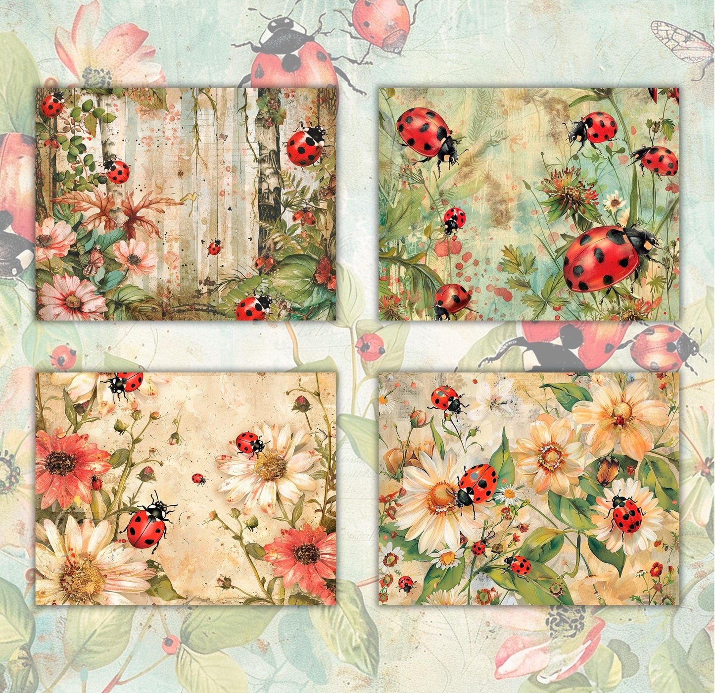 RELEASE PAPER | Ladybug Garden - Theme Pack Reusable Diamond Painting Release Paper