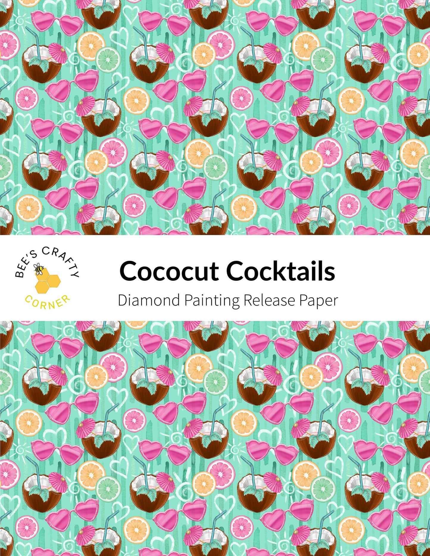 RELEASE PAPER | Coconut Cocktails - Reusable Patterned Diamond Painting Release Paper