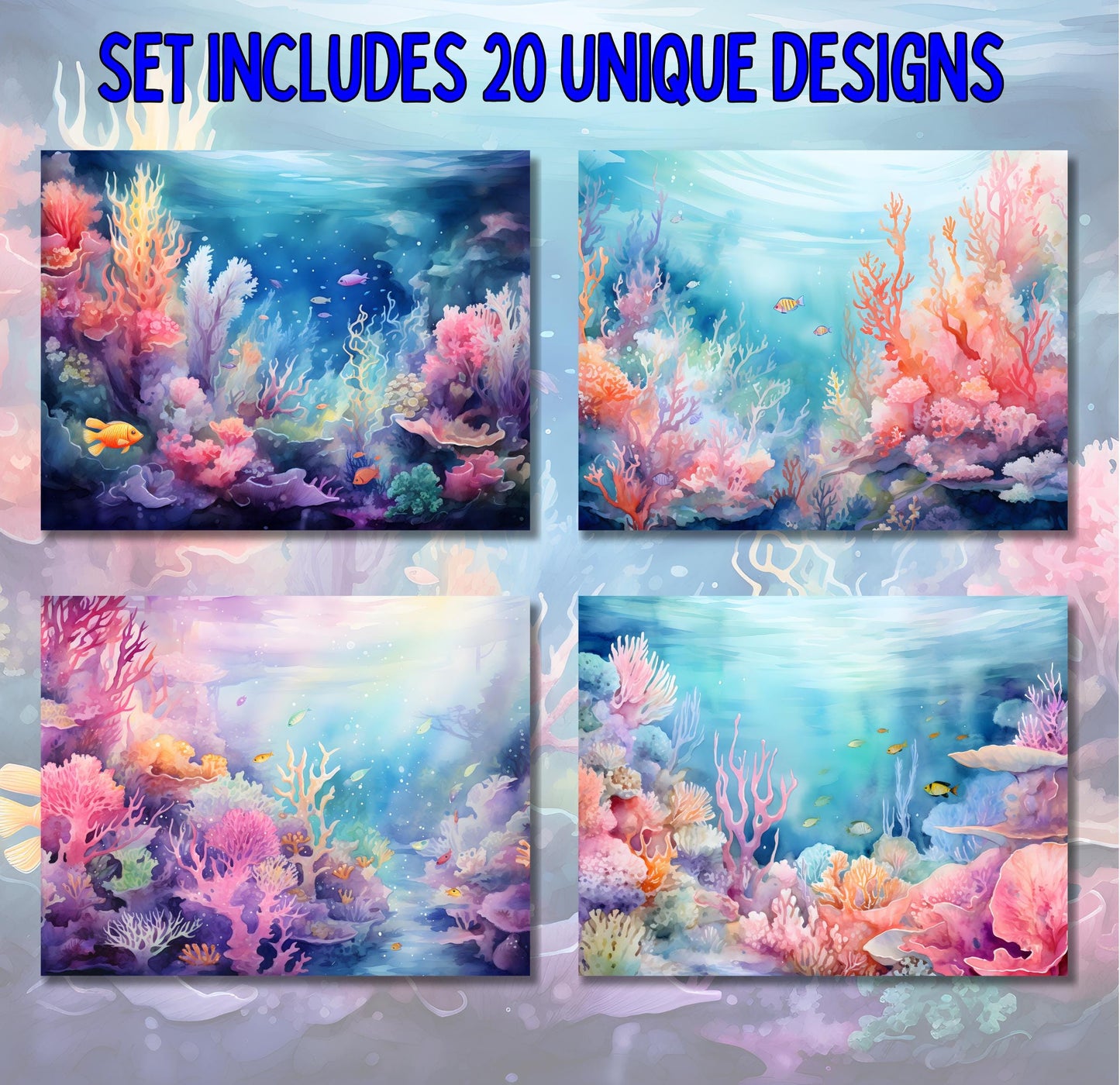 RELEASE PAPER | Coral Reef - Theme Pack Reusable Diamond Painting Release Paper