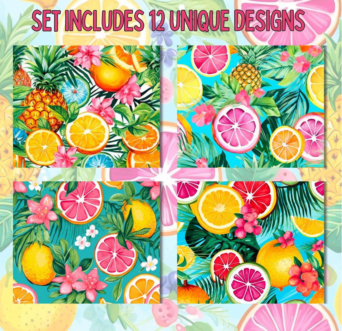 RELEASE PAPER | Tropical Fruits - Theme Pack Reusable Diamond Painting Release Paper