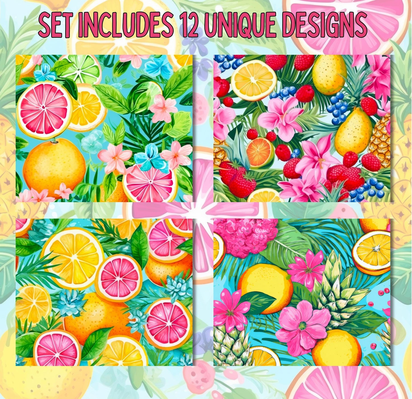 RELEASE PAPER | Tropical Fruits - Theme Pack Reusable Diamond Painting Release Paper