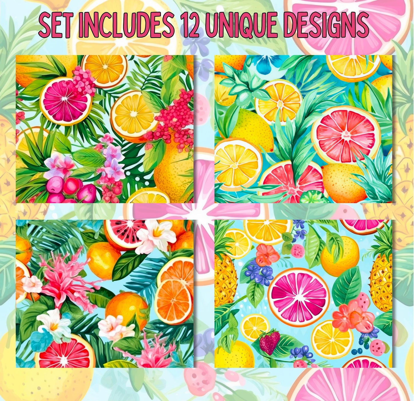 RELEASE PAPER | Tropical Fruits - Theme Pack Reusable Diamond Painting Release Paper