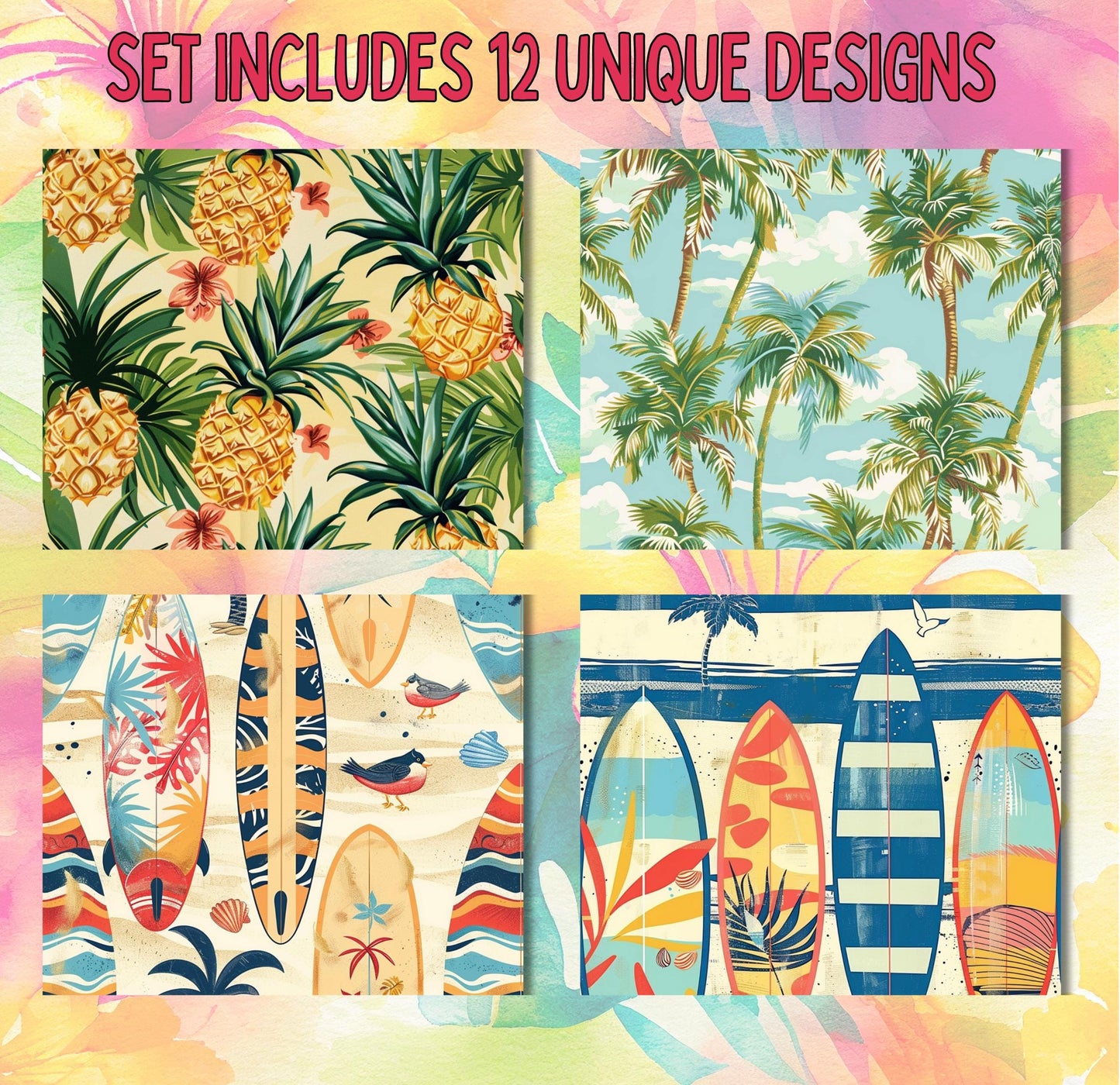 RELEASE PAPER | Hello Summer - Theme Pack Reusable Diamond Painting Release Paper