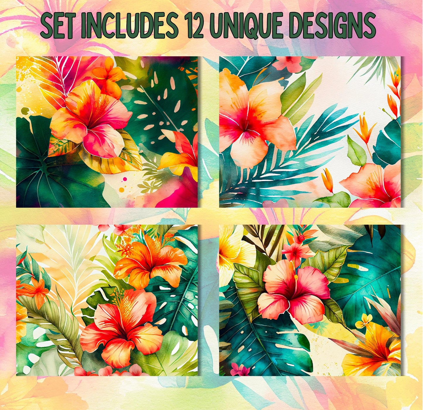 RELEASE PAPER | Hibiscus Garden - Theme Pack Reusable Diamond Painting Release Paper