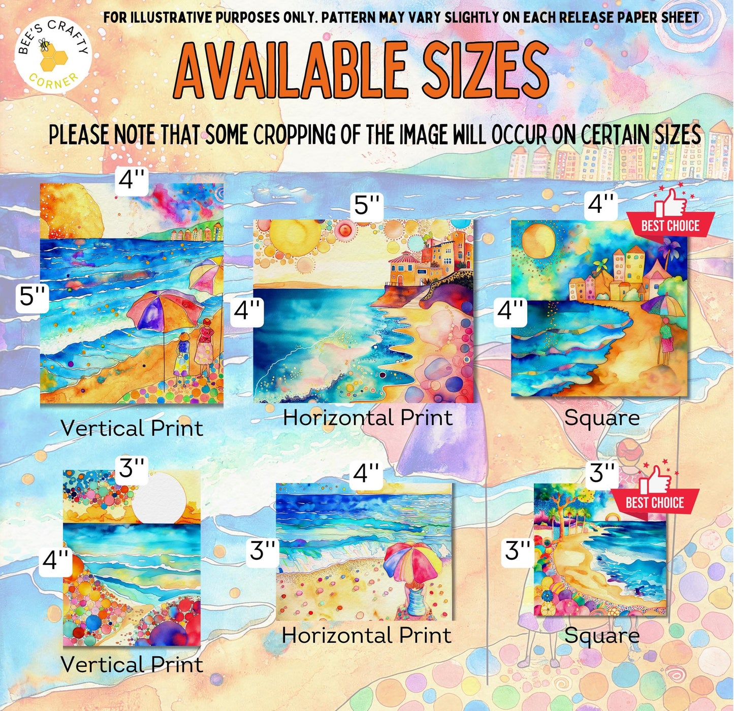 RELEASE PAPER | Whimsical Beach - Theme Pack Reusable Diamond Painting Release Paper