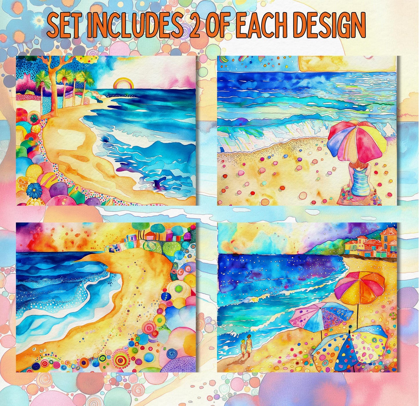 RELEASE PAPER | Whimsical Beach - Theme Pack Reusable Diamond Painting Release Paper