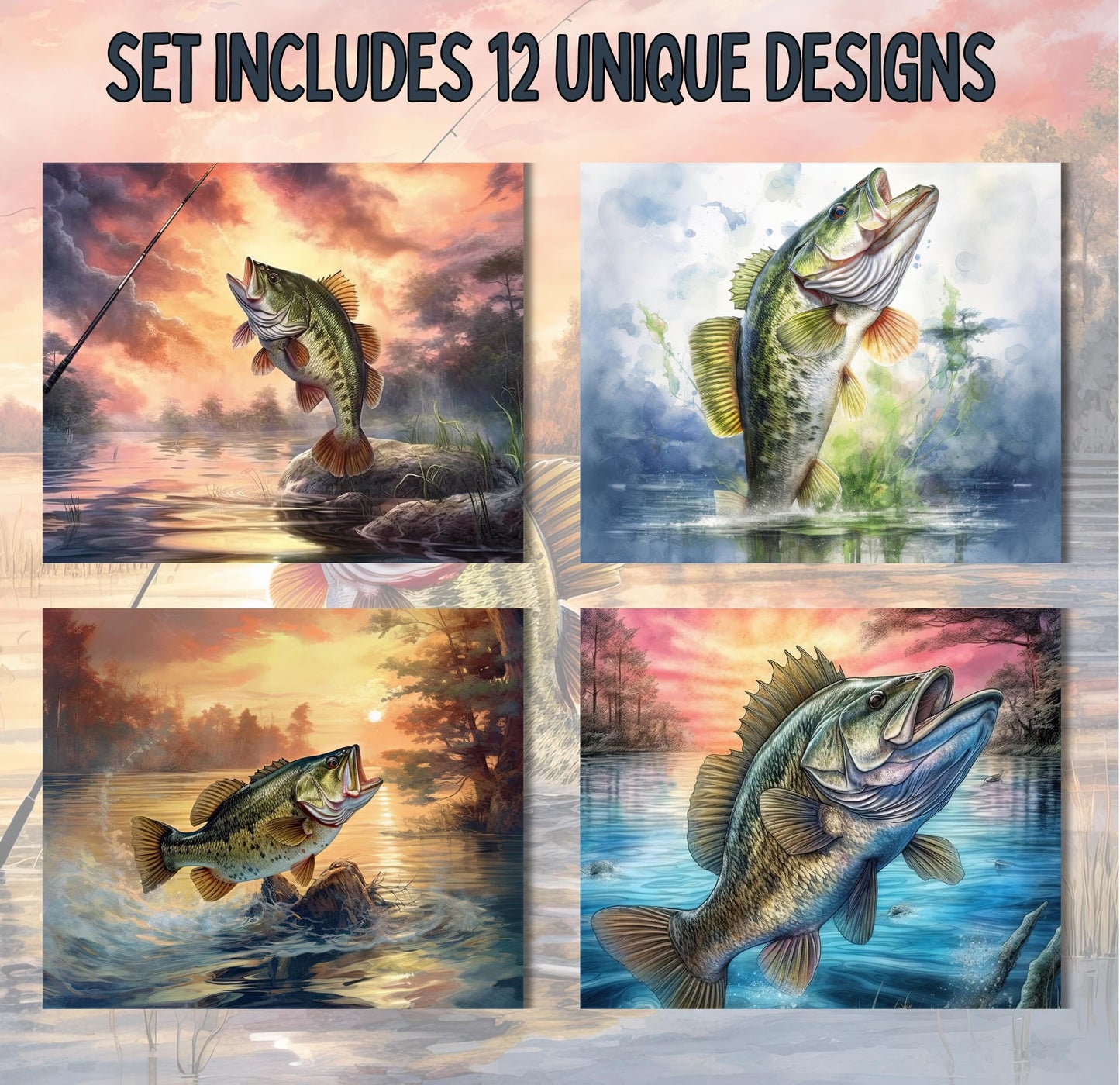 RELEASE PAPER | Gone Fishing - Theme Pack Reusable Diamond Painting Release Paper