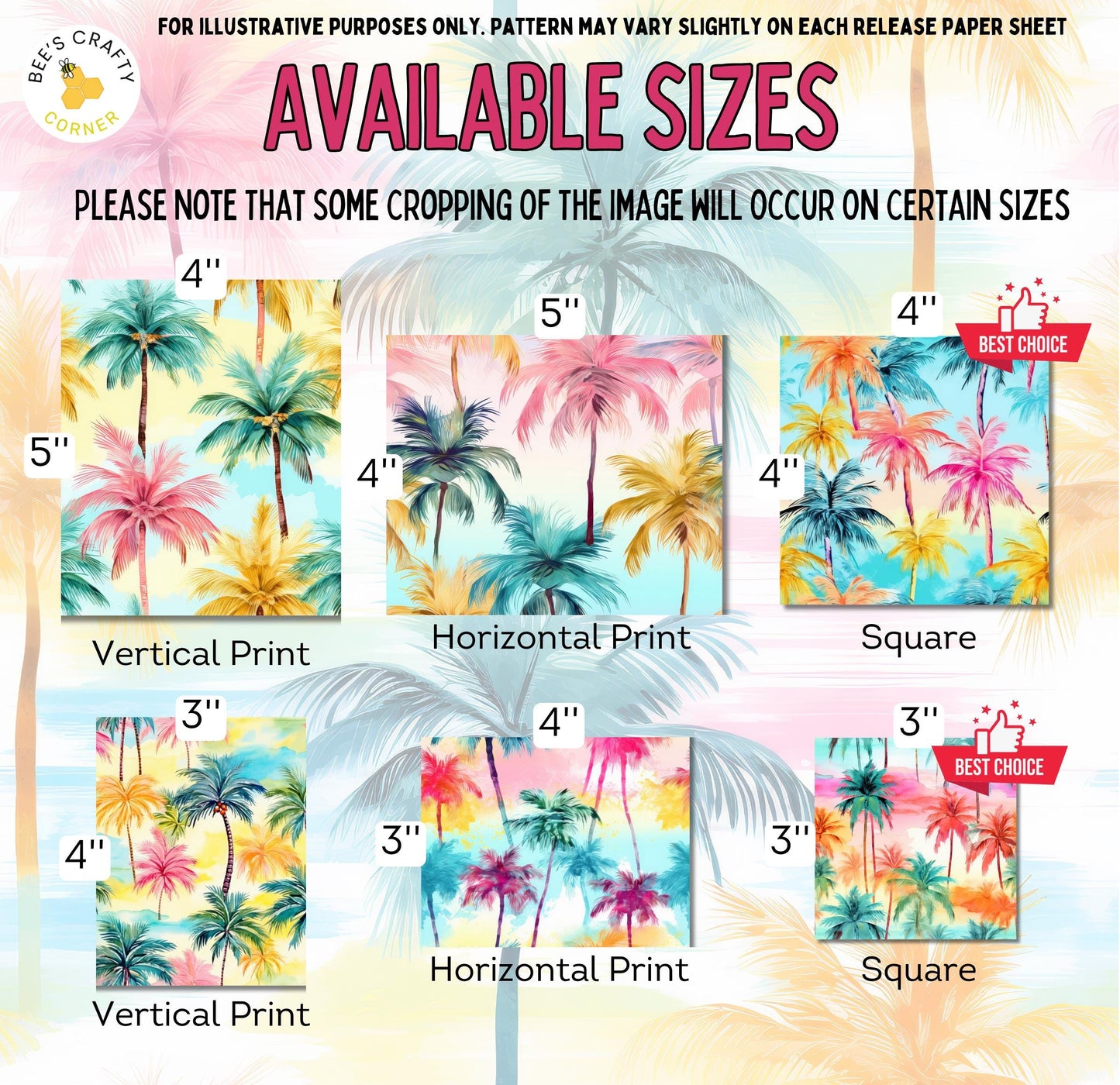 RELEASE PAPER | Tropical Palm Trees - Theme Pack Reusable Diamond Painting Release Paper