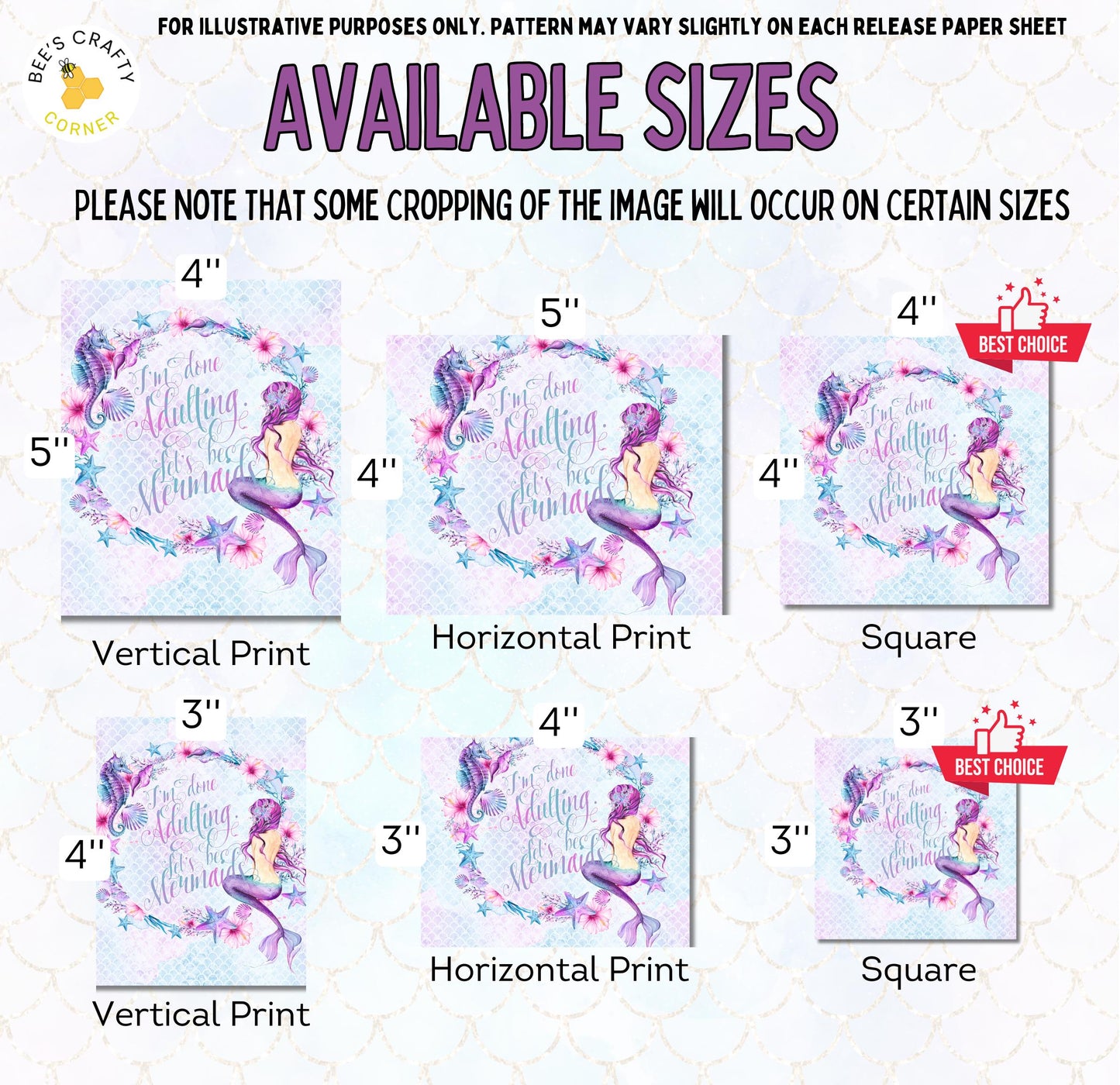 RELEASE PAPER | Let's Be Mermaids - Reusable Diamond Painting Release Paper