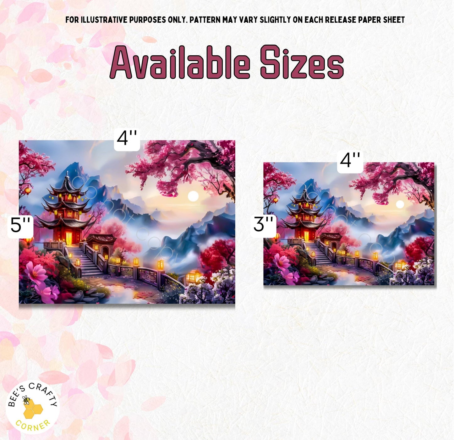 RELEASE PAPER | Pagoda In The Sunset Skies by Stacy Deal - Reusable Diamond Painting Release Paper