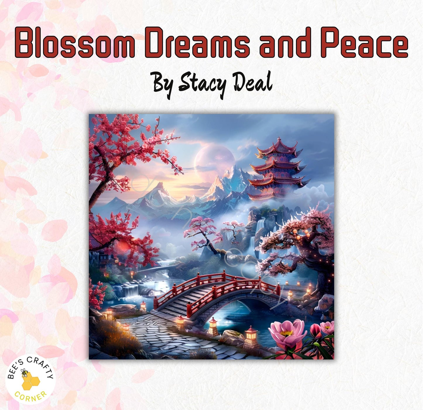 RELEASE PAPER | Blossom Dreams and Peace by Stacy Deal - Reusable Diamond Painting Release Paper