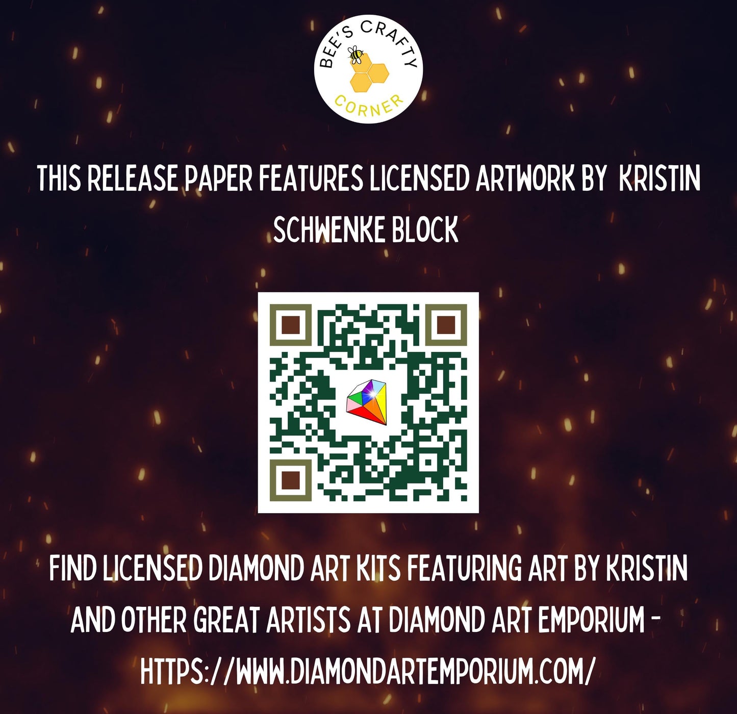RELEASE PAPER | Sparks Fly by Kristin Schwenke Block Licensed Release Papers - Reusable Patterned Diamond Painting Release Paper