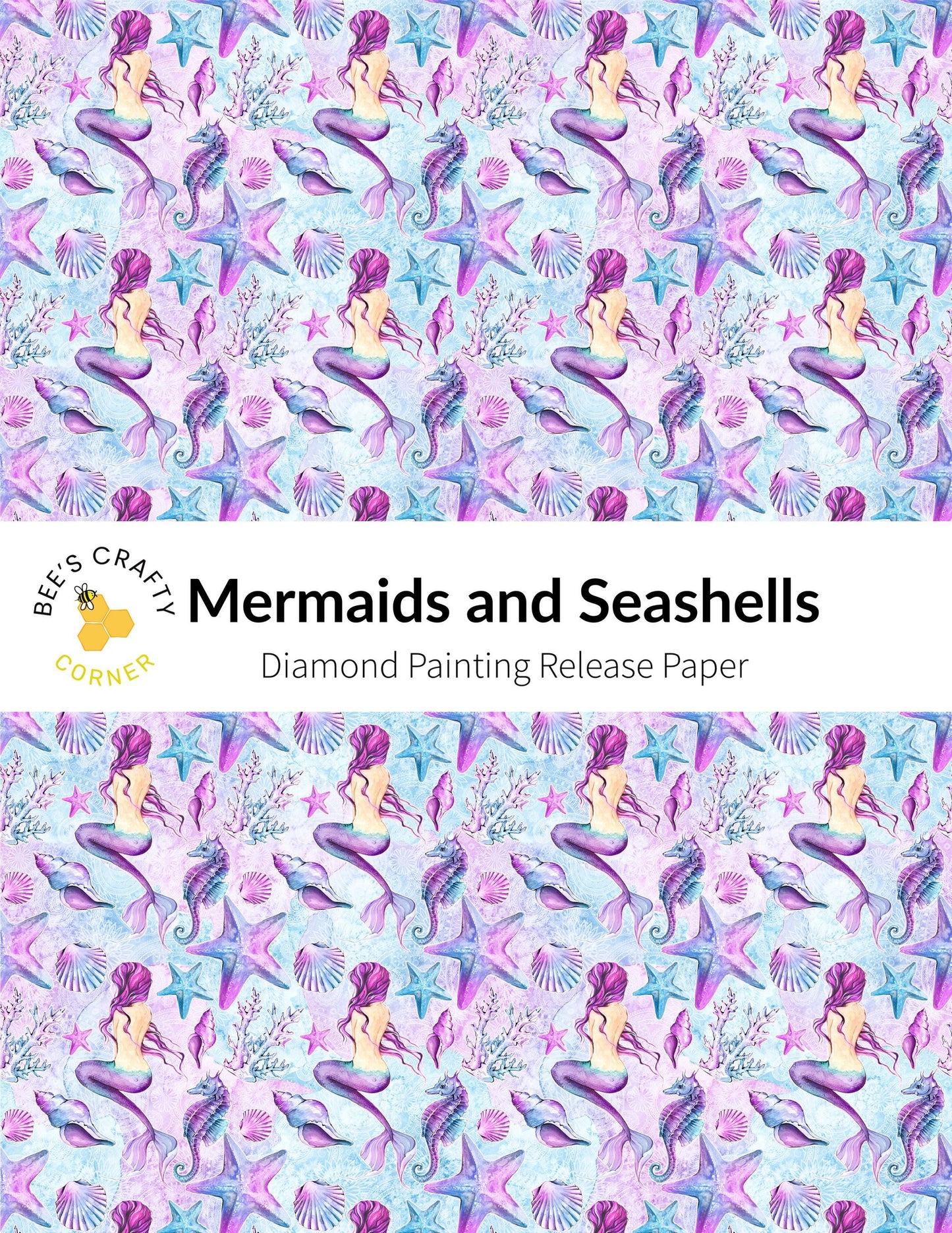 RELEASE PAPER | Mermaids & Seashells - Reusable Patterned Diamond Painting Release Paper
