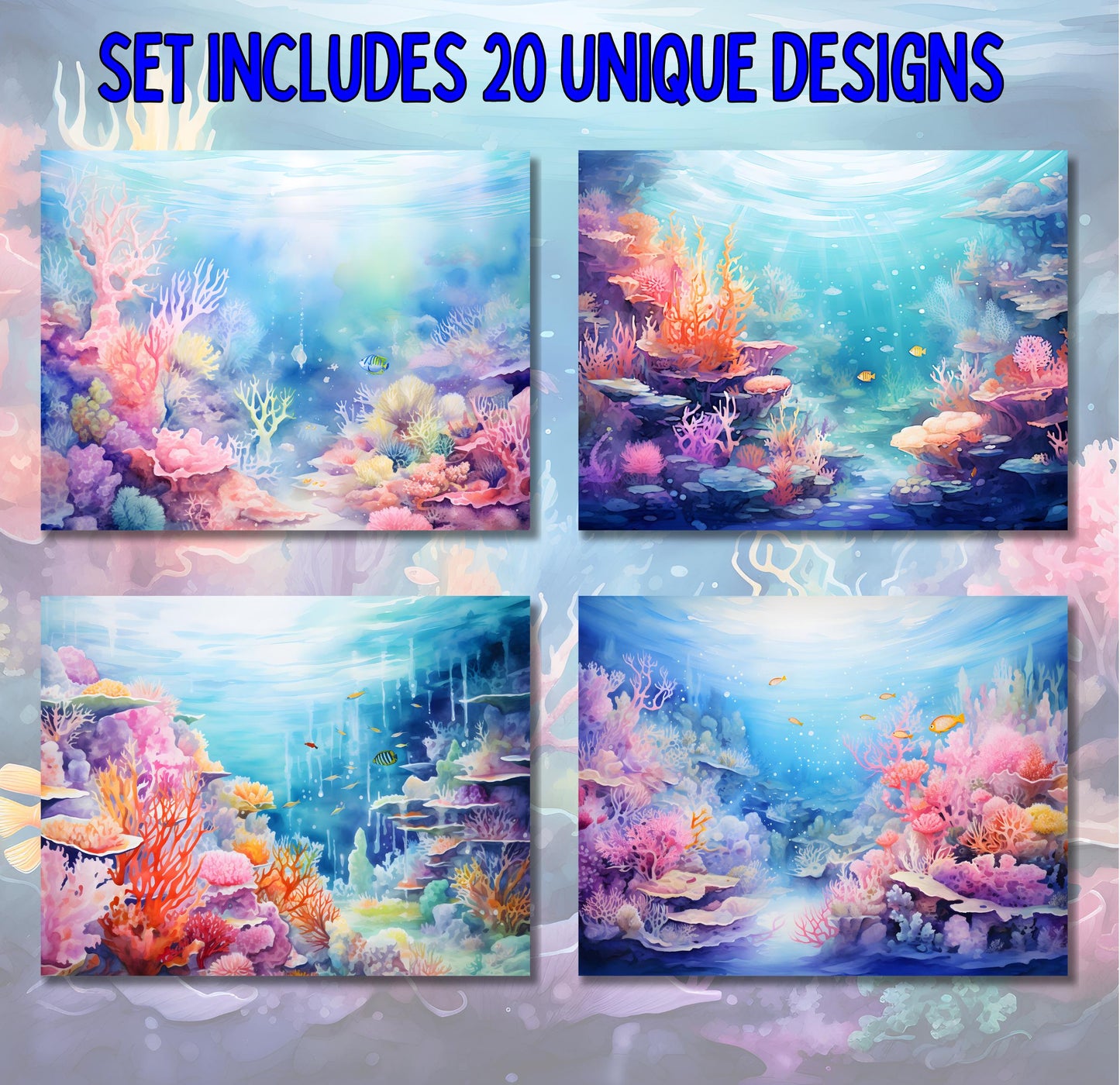 RELEASE PAPER | Coral Reef - Theme Pack Reusable Diamond Painting Release Paper