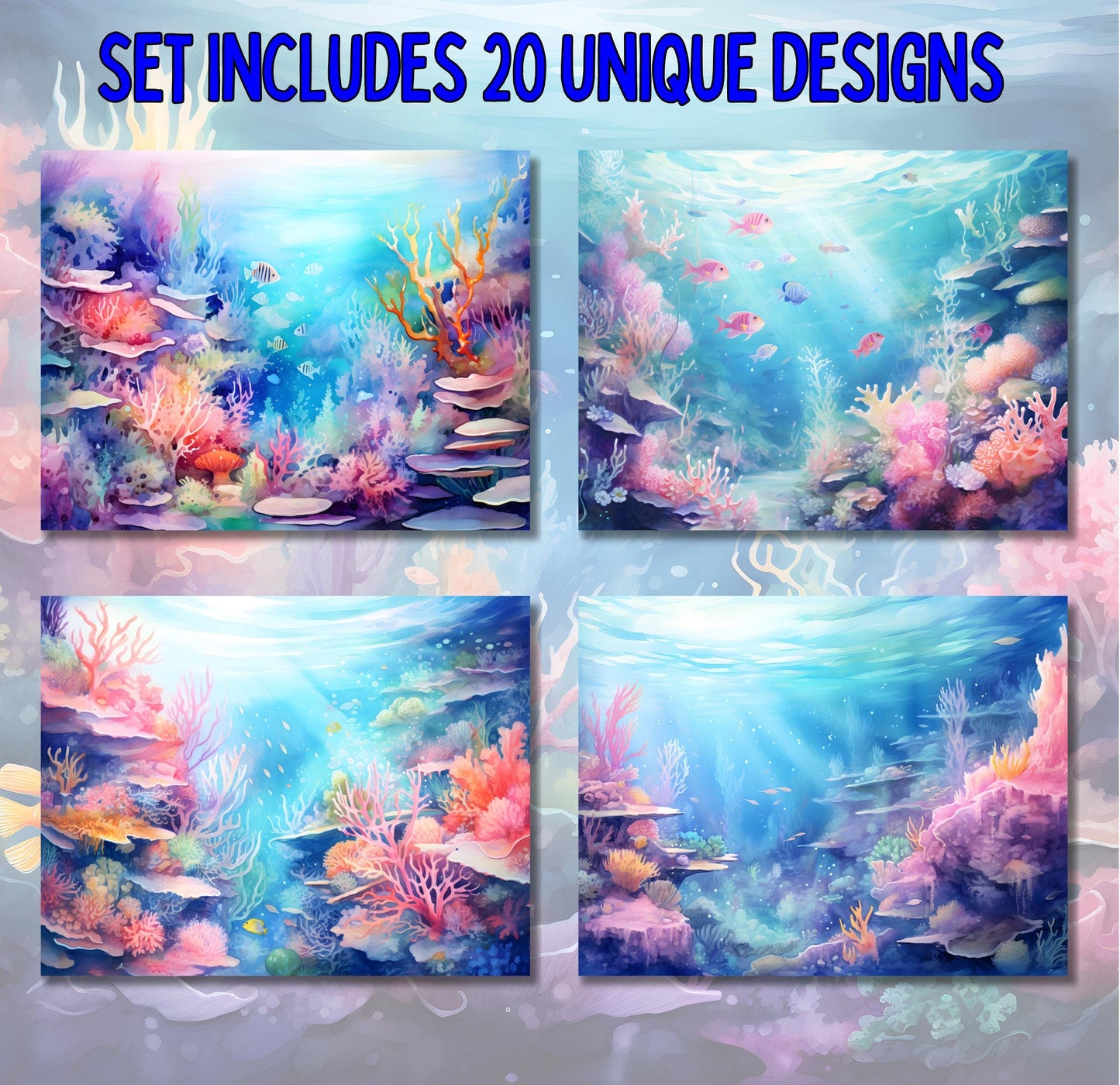 RELEASE PAPER | Coral Reef - Theme Pack Reusable Diamond Painting Release Paper