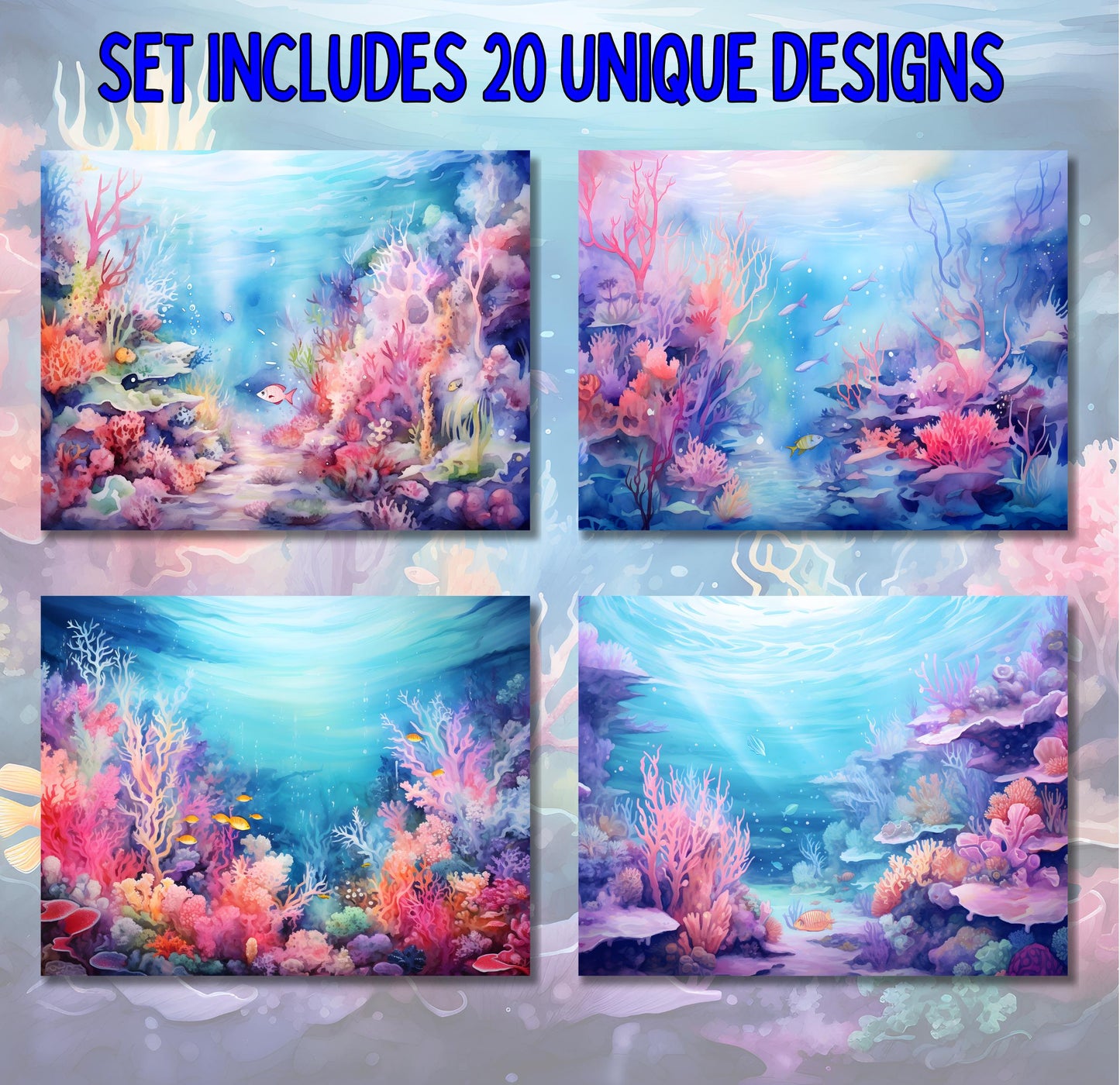 RELEASE PAPER | Coral Reef - Theme Pack Reusable Diamond Painting Release Paper