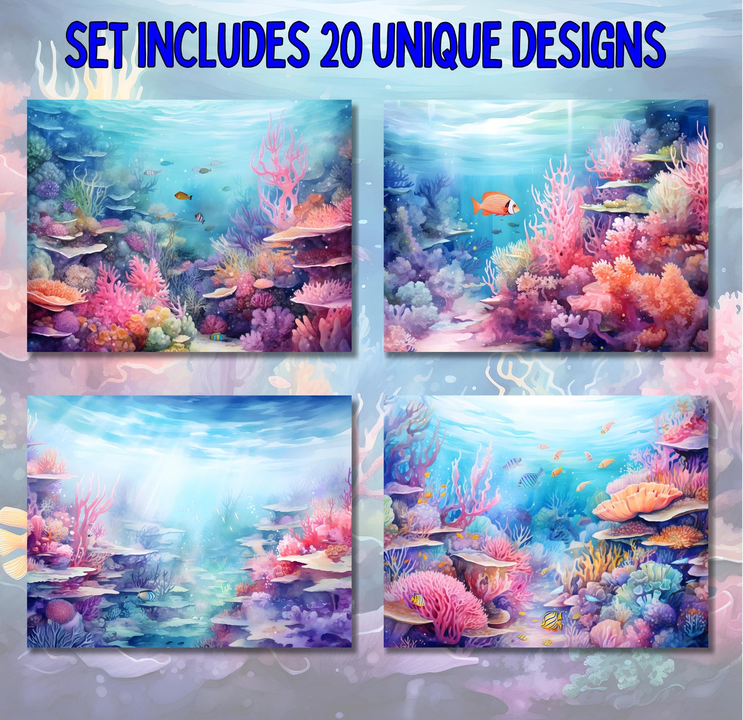 RELEASE PAPER | Coral Reef - Theme Pack Reusable Diamond Painting Release Paper