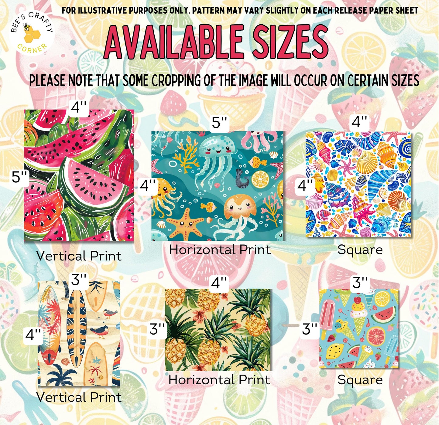 RELEASE PAPER | Hello Summer - Theme Pack Reusable Diamond Painting Release Paper