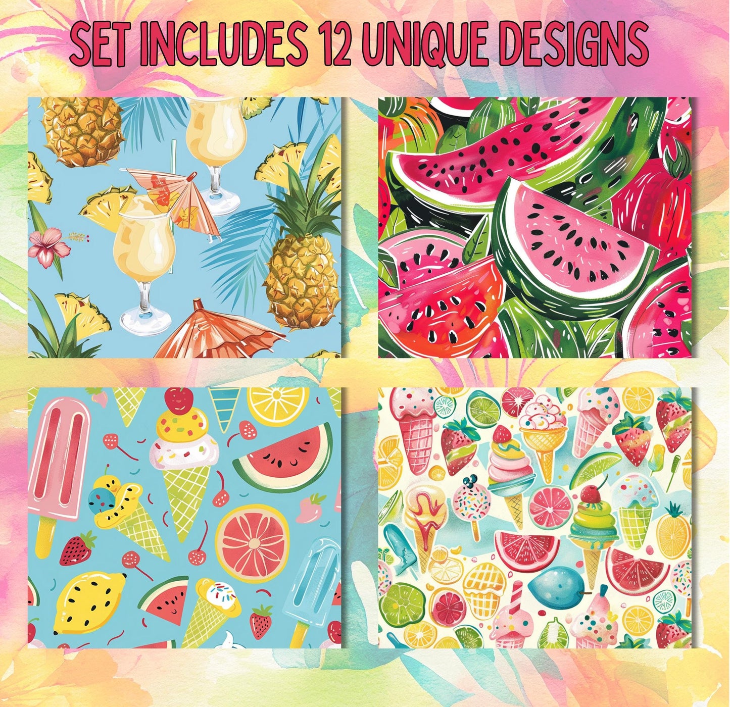 RELEASE PAPER | Hello Summer - Theme Pack Reusable Diamond Painting Release Paper