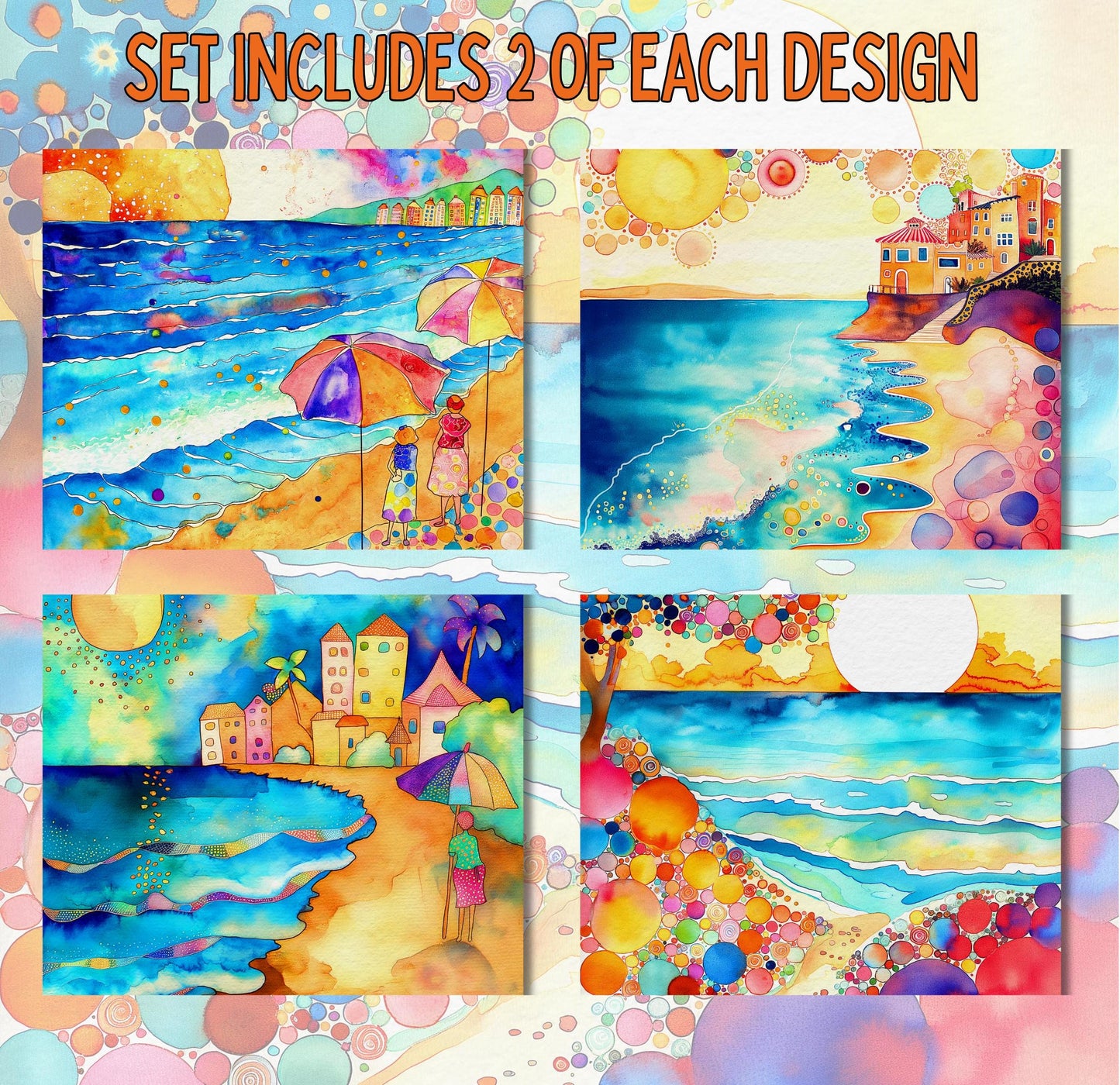 RELEASE PAPER | Whimsical Beach - Theme Pack Reusable Diamond Painting Release Paper