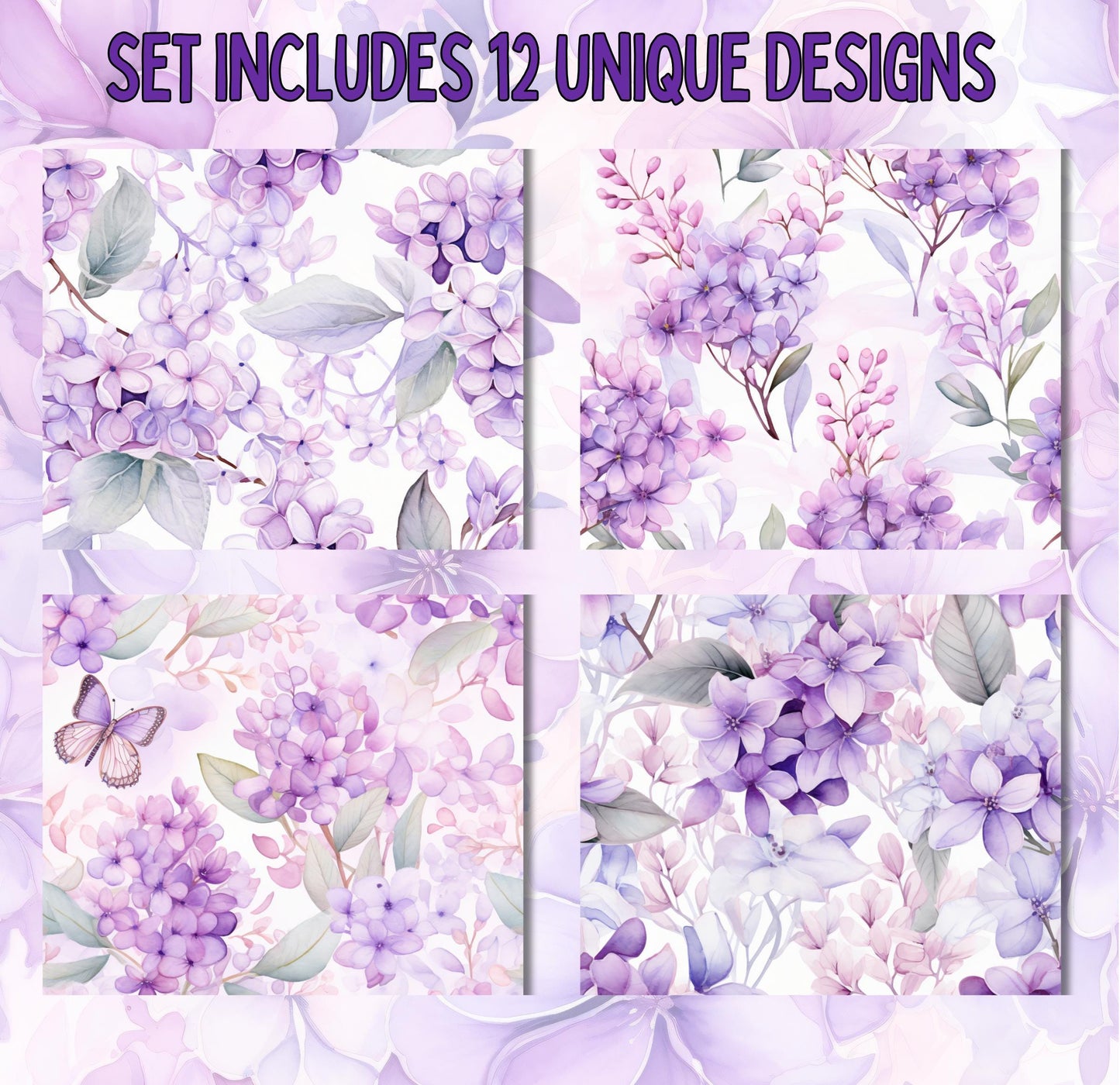 RELEASE PAPER | Summer Lilacs - Theme Pack Reusable Diamond Painting Release Paper