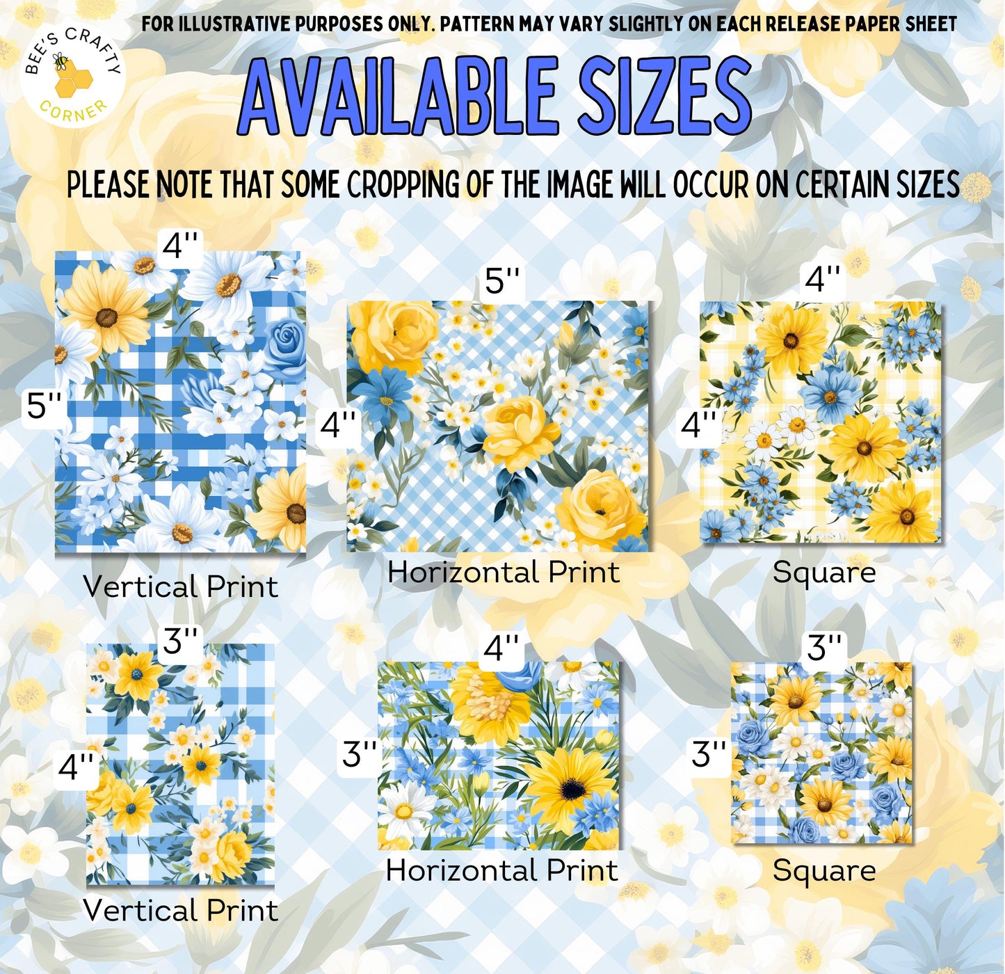 RELEASE PAPER | Gingham Floral - Theme Pack Reusable Diamond Painting Release Paper