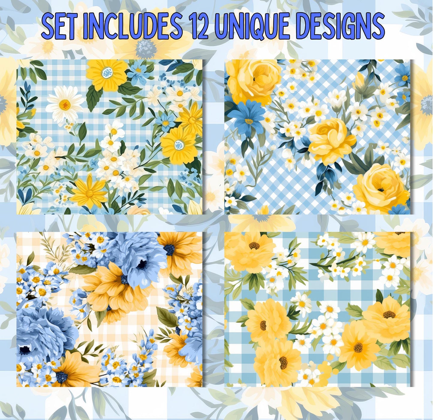 RELEASE PAPER | Gingham Floral - Theme Pack Reusable Diamond Painting Release Paper