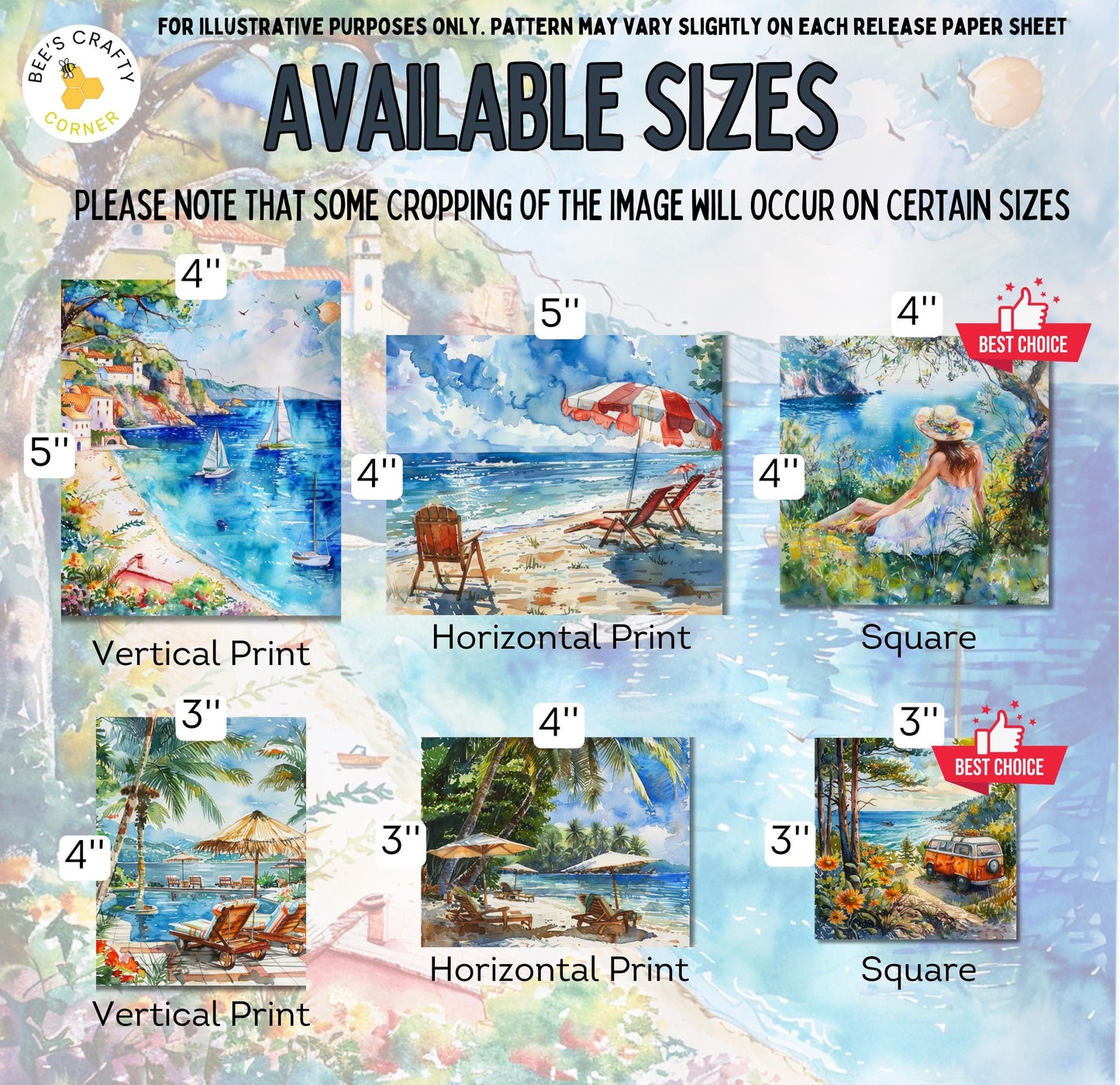 RELEASE PAPER | Summer Vacation - Theme Pack Reusable Diamond Painting Release Paper