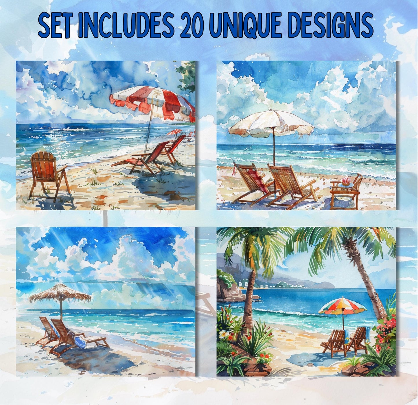 RELEASE PAPER | Summer Vacation - Theme Pack Reusable Diamond Painting Release Paper