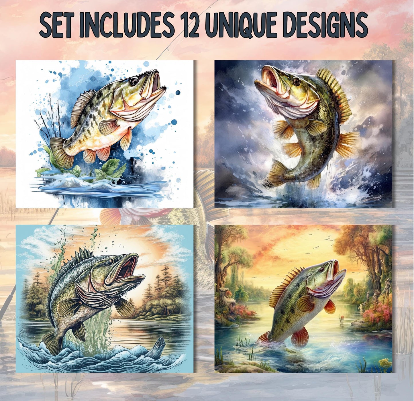 RELEASE PAPER | Gone Fishing - Theme Pack Reusable Diamond Painting Release Paper