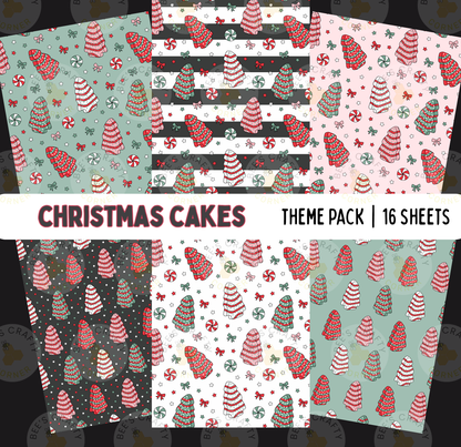 a collection of Christmas-themed pattern designs, including Christmas trees, candy canes, and other festive elements. The patterns are arranged in a grid format, with each design featuring a variety of colors and shapes, creating a visually appealing and festive collage.