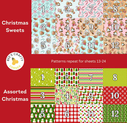 Christmas Advent Sets - Reusable Numbered Diamond Painting Release Paper