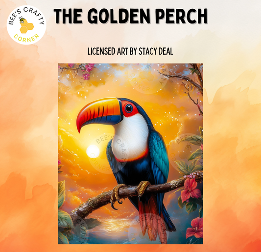 The Golden Perch by Stacy Deal - Licensed Diamond Painting Release Paper