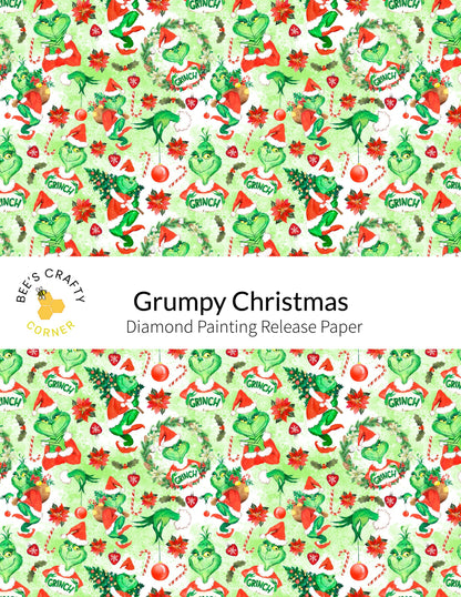 Grumpy Christmas - Reusable Patterned Diamond Painting Release Paper